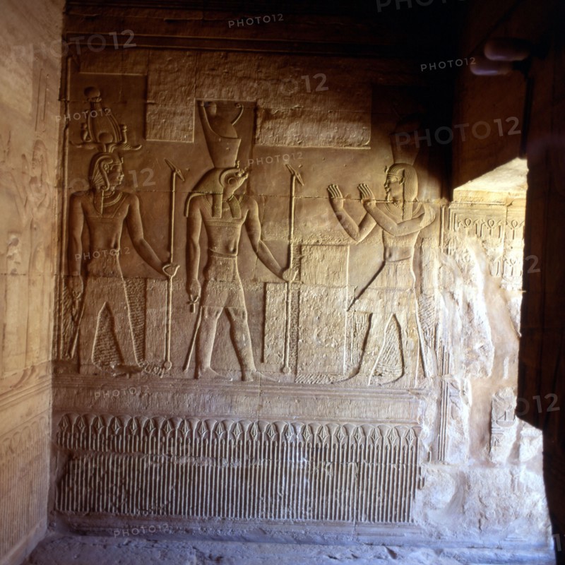 Kôm Ombo, Vénération des divinités par le roi