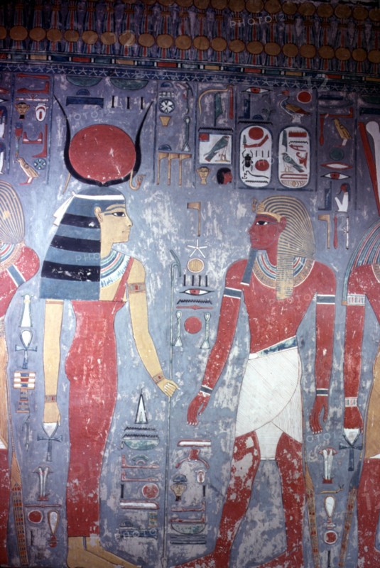 Valley of the Kings, Tomb of Horemheb: Hathor before the king