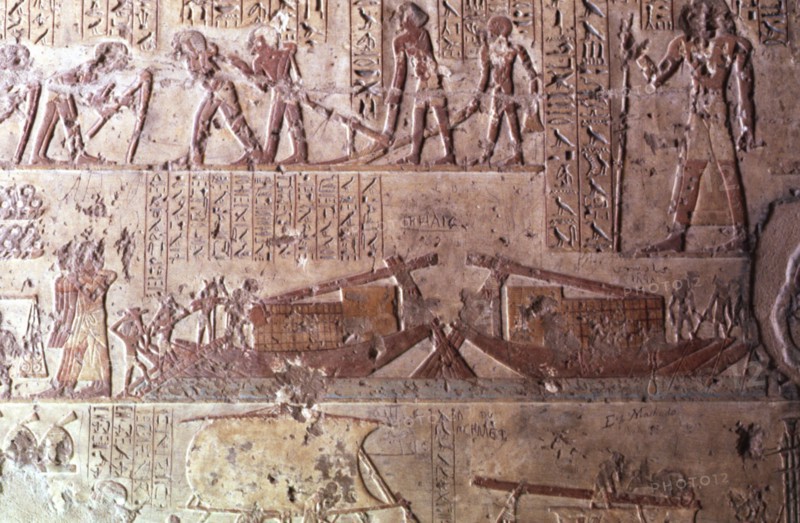 El Kab, Tombe de Pahéri, chargement des barques