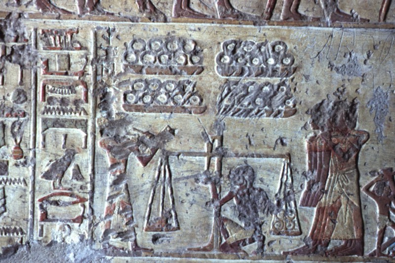 El Kab, Tombe de Pahéri, Pesée des lingots