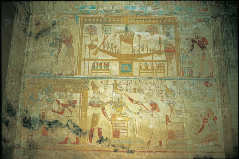 Abydos, Scène où le pharaon vénère Osiris