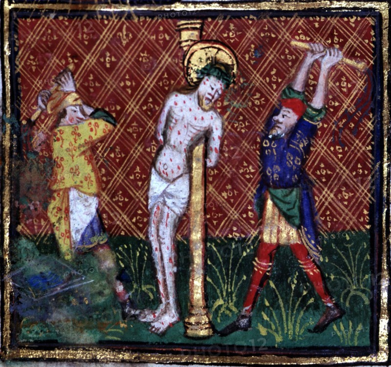 Manuscrit des Heures de Rohan-Montauban :  La Flagellation