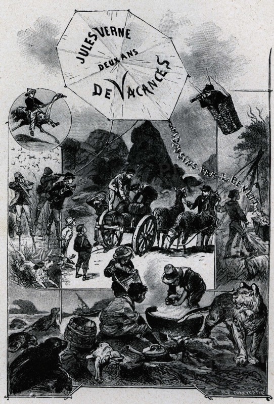Jules Verne, "Deux ans de vacances", frontispice