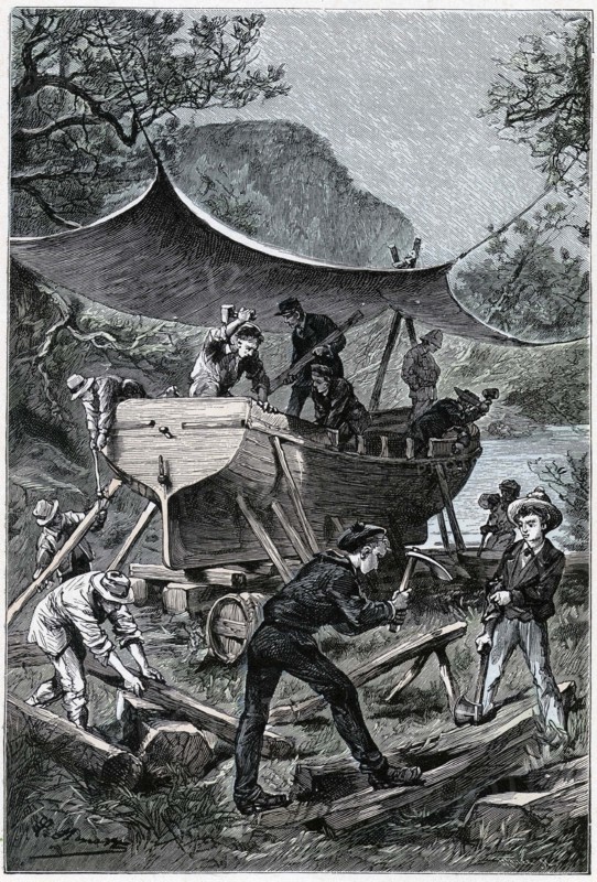 Jules Verne, "Deux ans de vacances", illustration