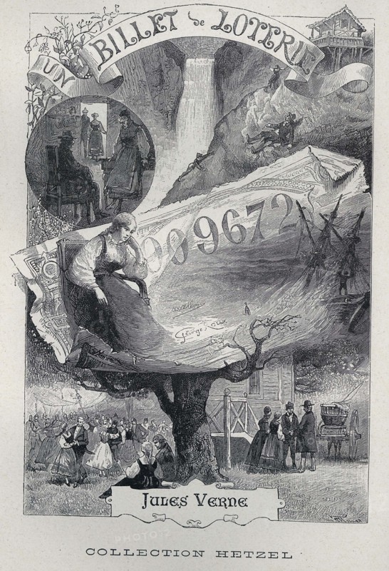 Jules Verne, "Un Billet de loterie", frontispice