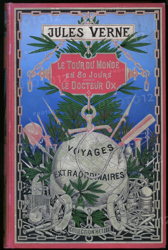 Jules Verne, "Le tour du monde en 80 jours. Le Docteur Ox", couverture