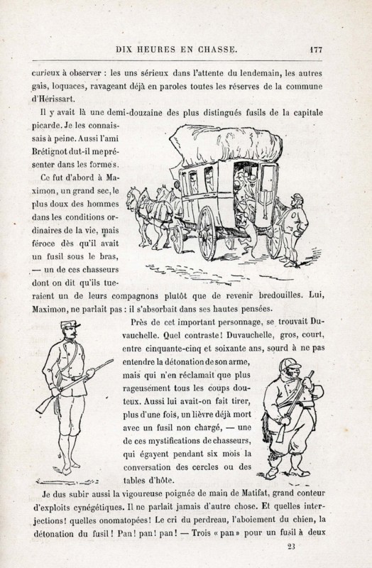 Jules Verne, illustration from 'Dix heures en chasse'