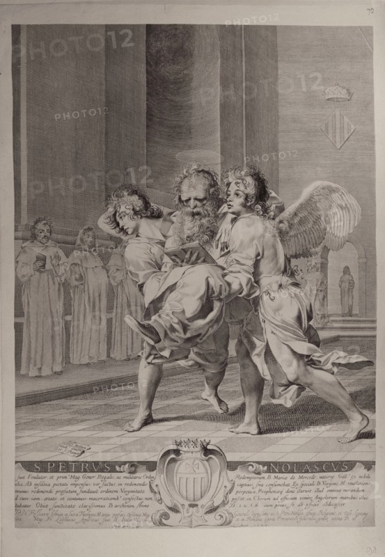Saint Pierre de Nolasque porté à l'office divin par deux anges