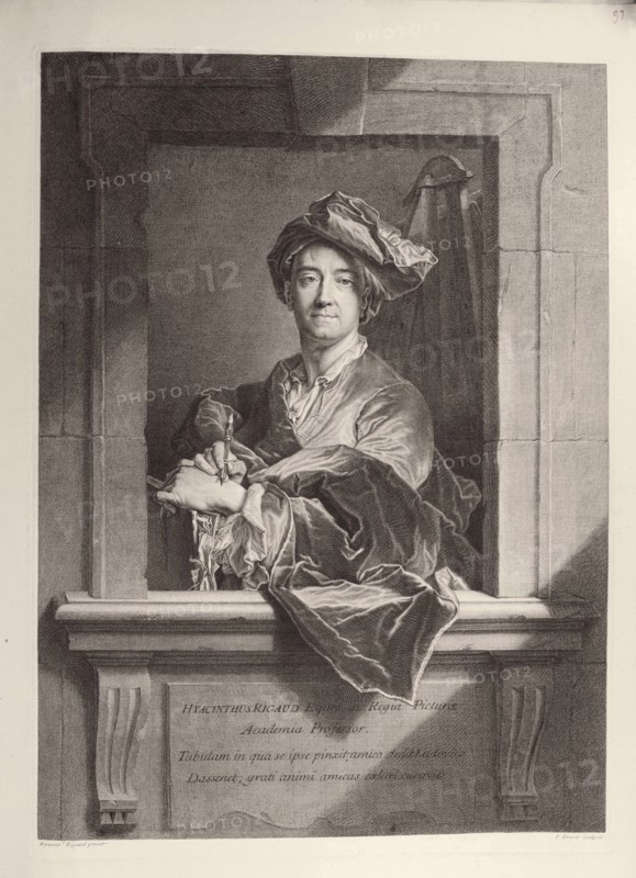 Hyacinthe Rigaud, Drevet, (after) Coypel