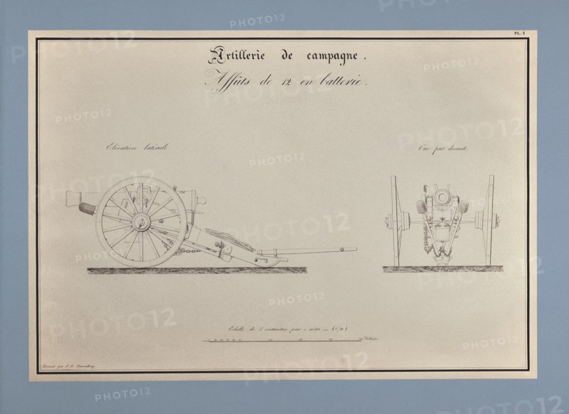 Traité d'artillerie : Affûts de 12 en batterie
