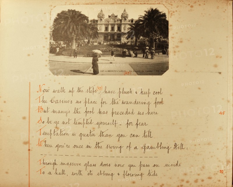 Travel diaries of an English family in Monte Carlo in 1912