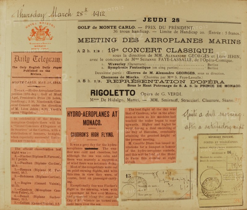 Travel diaries of an English family in Monte Carlo in 1912