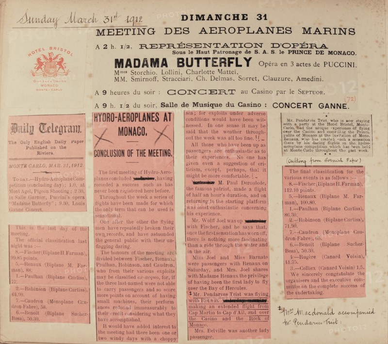 Travel diaries of an English family in Monte Carlo in 1912