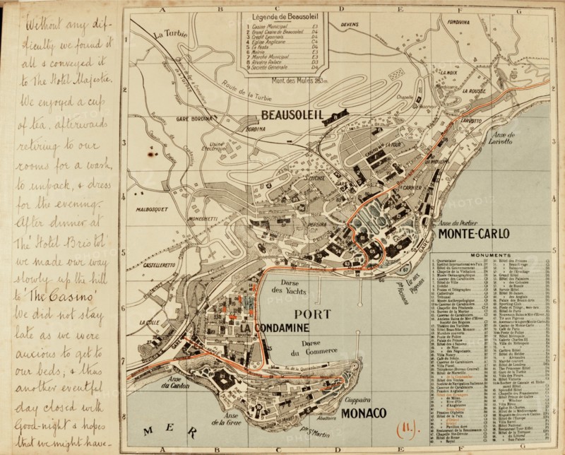 Travel diaries of an English family in Monte Carlo in 1912