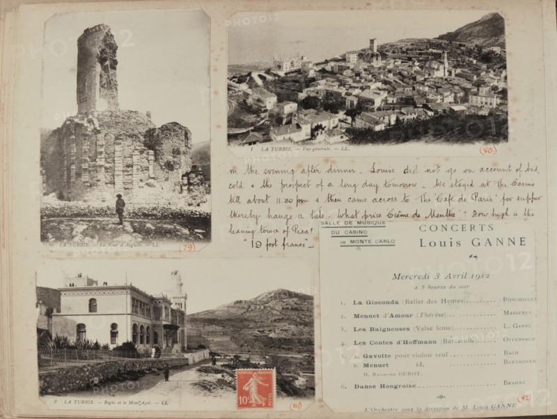 Album de voyage d'une famille anglaise à Monte Carlo en 1912