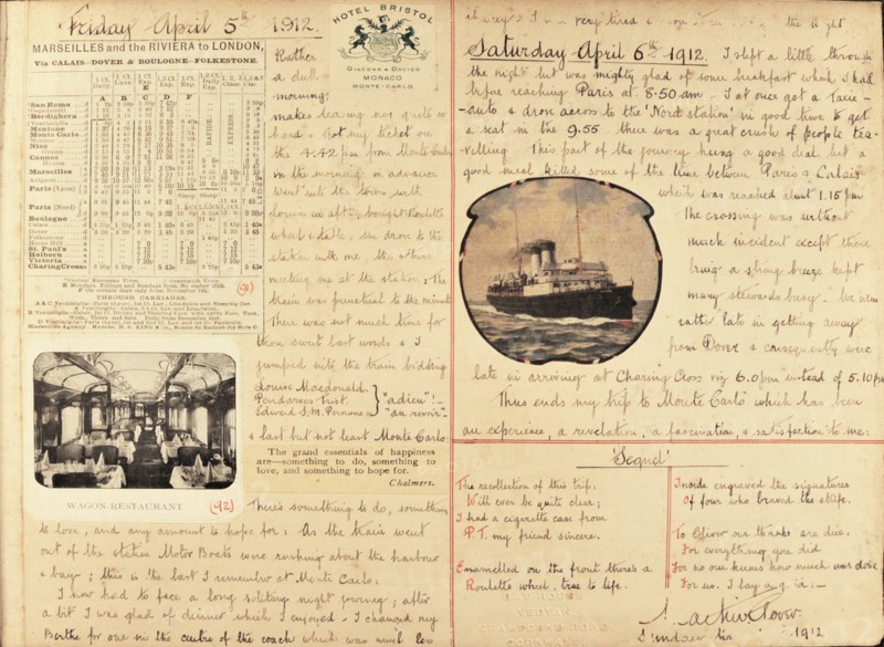 Album de voyage d'une famille anglaise à Monte Carlo en 1912