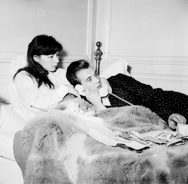 Juliette Gréco with her husband Philippe Lemaire