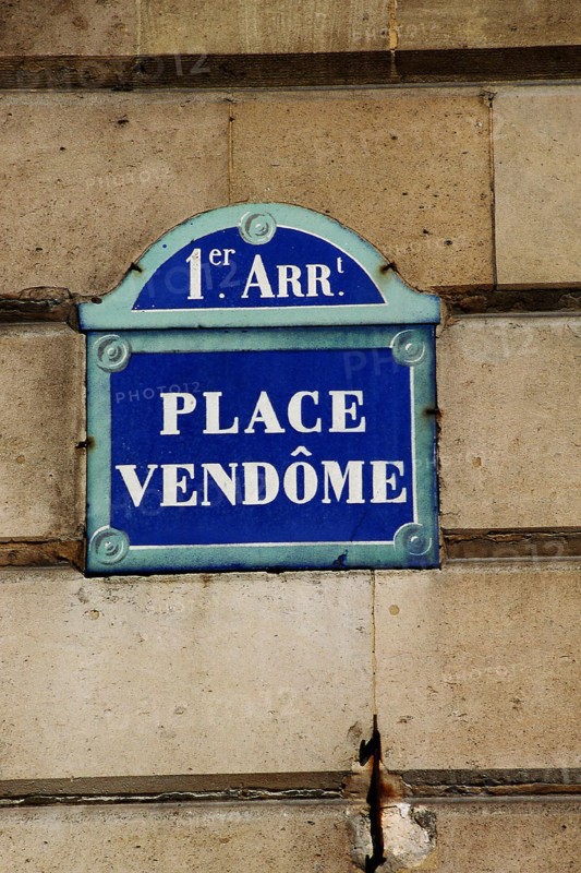 Signalisation de la Place Vendôme, Paris