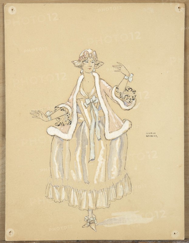Barbier, "Femme au petit manteau de fourrure"
