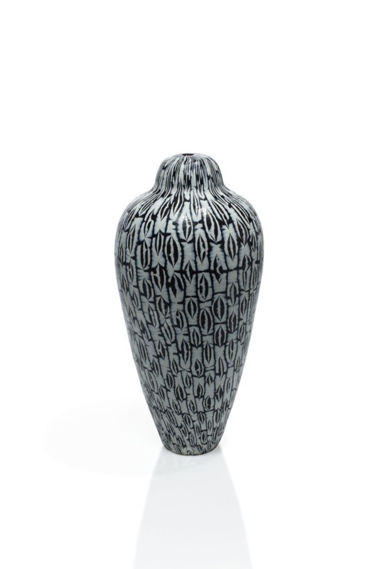 Micheluzzi, Black and White Murrina vase