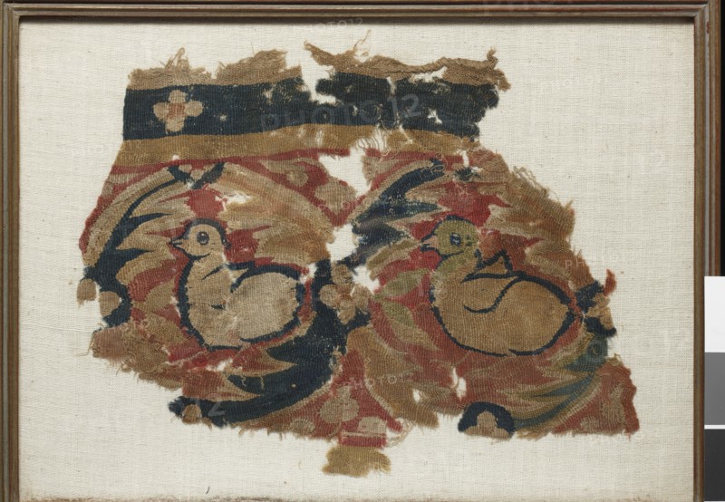 Bandeau de tenture orné de deux canards