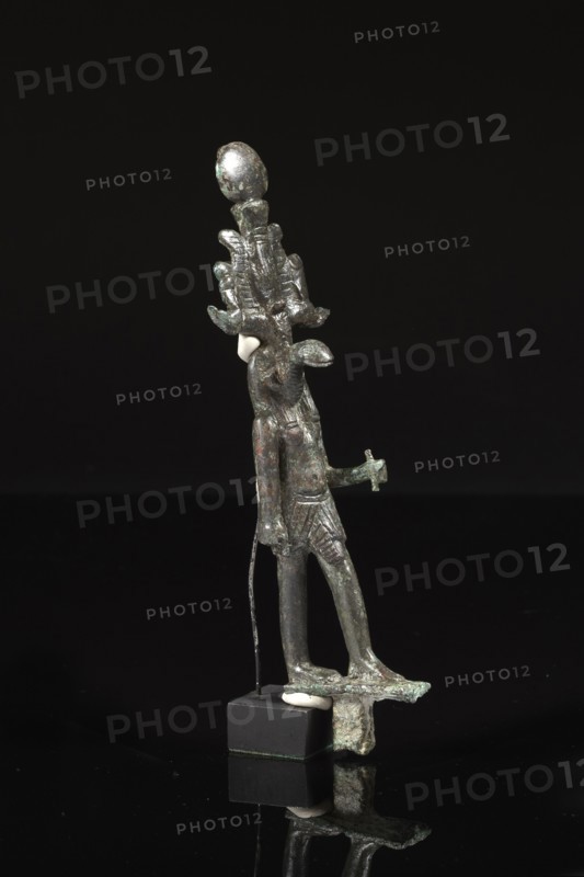 Egyptian votive statuette of a snake-headed god, probably Nehbkau