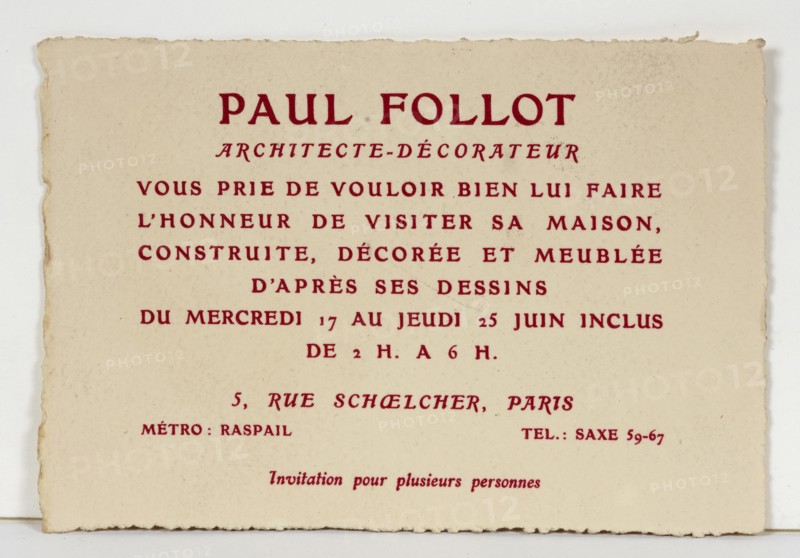 Paul Follot, carton d'invitation