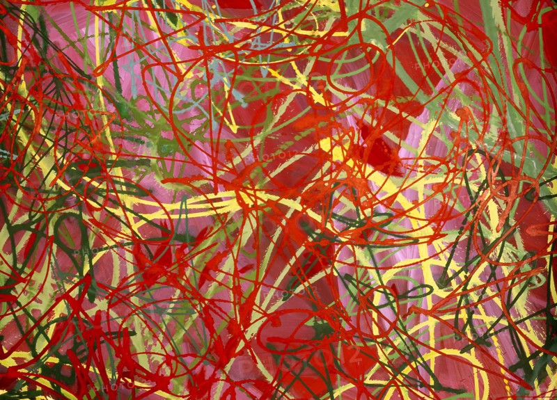 Painted canvas tarp. Abstract painting