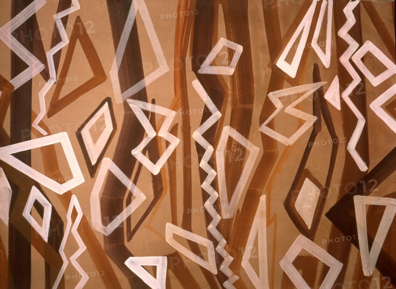 Painted canvas tarp. Abstract painting