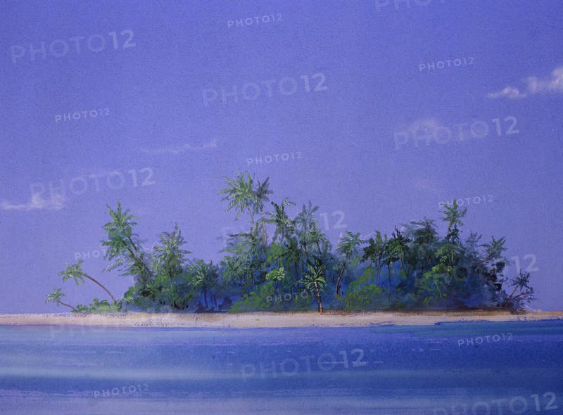 Seaside. Painted canvas tarp