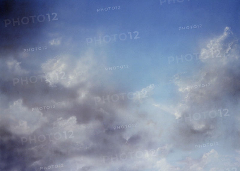 Cloudy sky. Painted canvas tarp