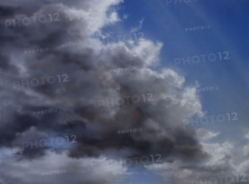 Cloudy sky. Painted canvas tarp