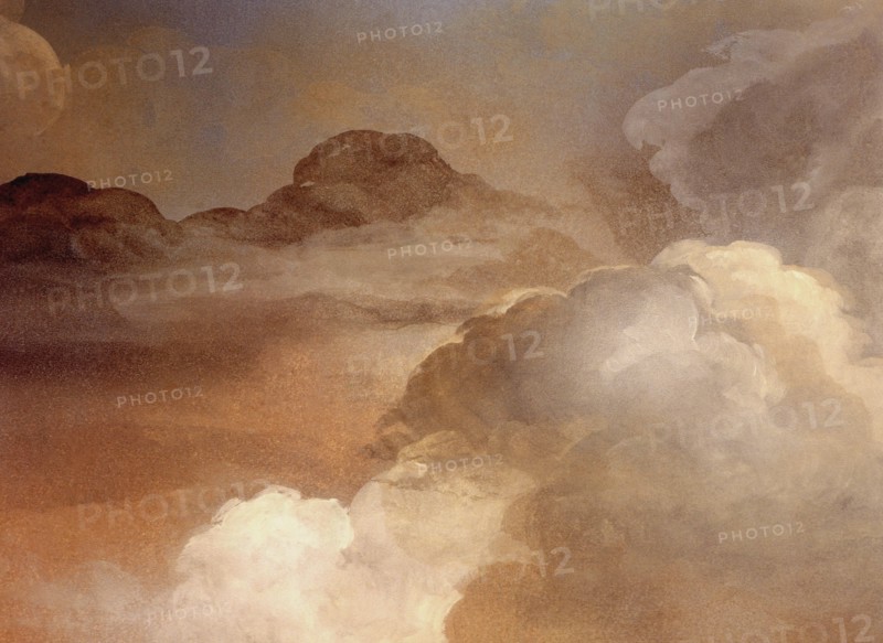 Sky and clouds. Painted canvas tarp