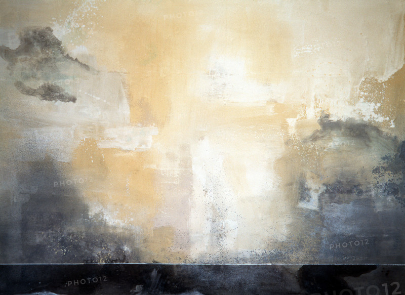 Fresco. Painted canvas tarp with trompe l'oeil effects