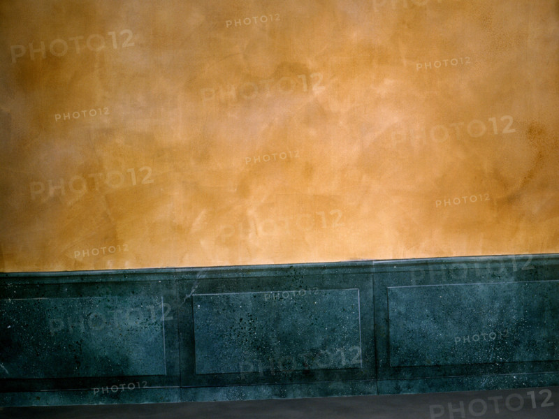 Fresque. Bâche peinte en trompe l'oeil