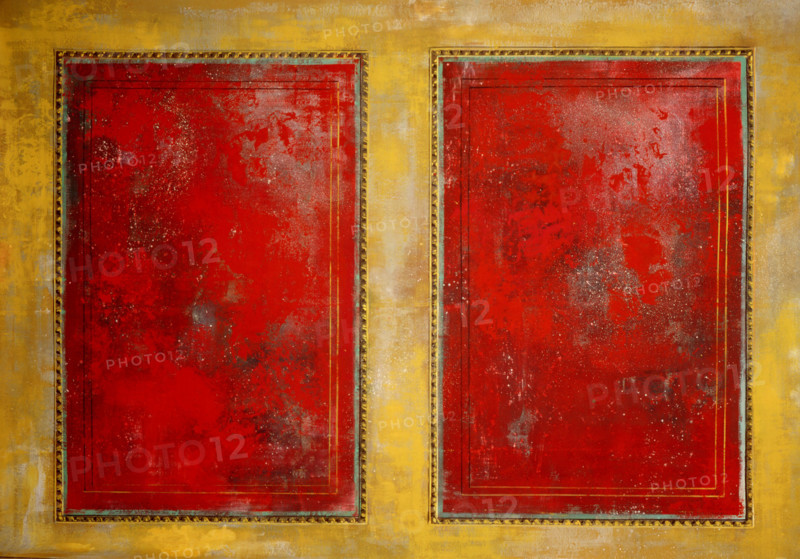 Fresco. Painted canvas tarp with trompe l'oeil effects