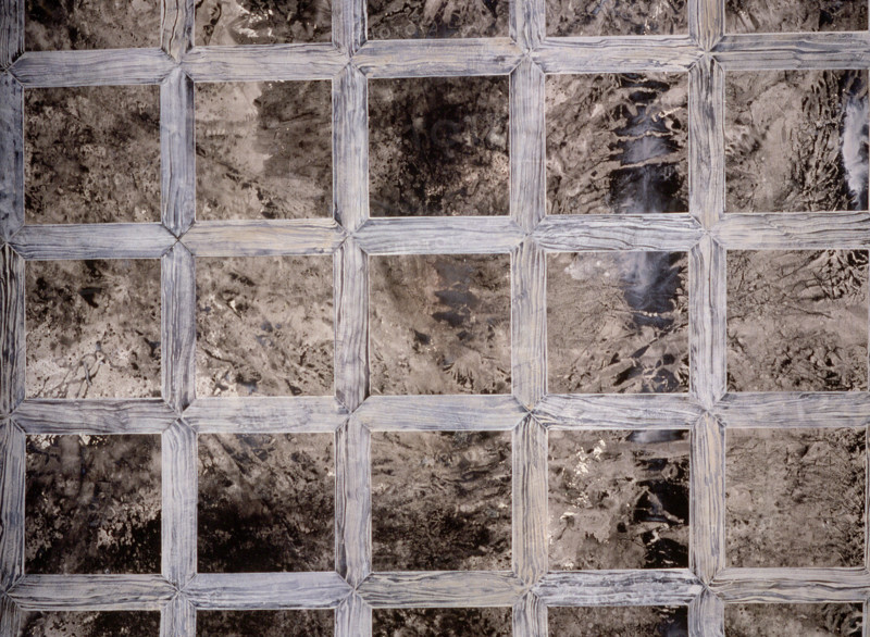 Fresco. Painted canvas tarp with trompe l'oeil effects