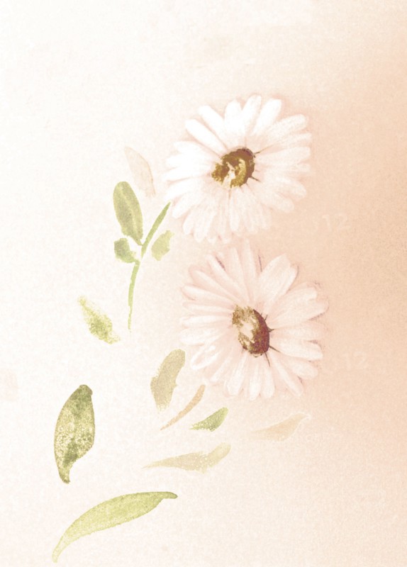 Flowers. Painted canvas tarp