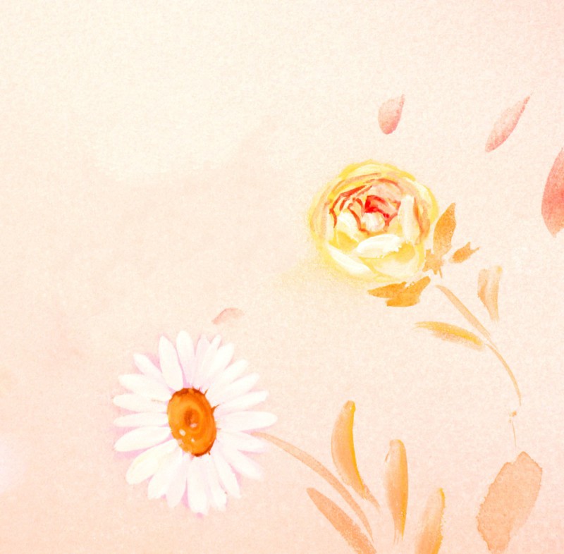 Flowers. Painted canvas tarp