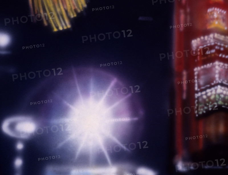 Painted backdrop. Night lights effects