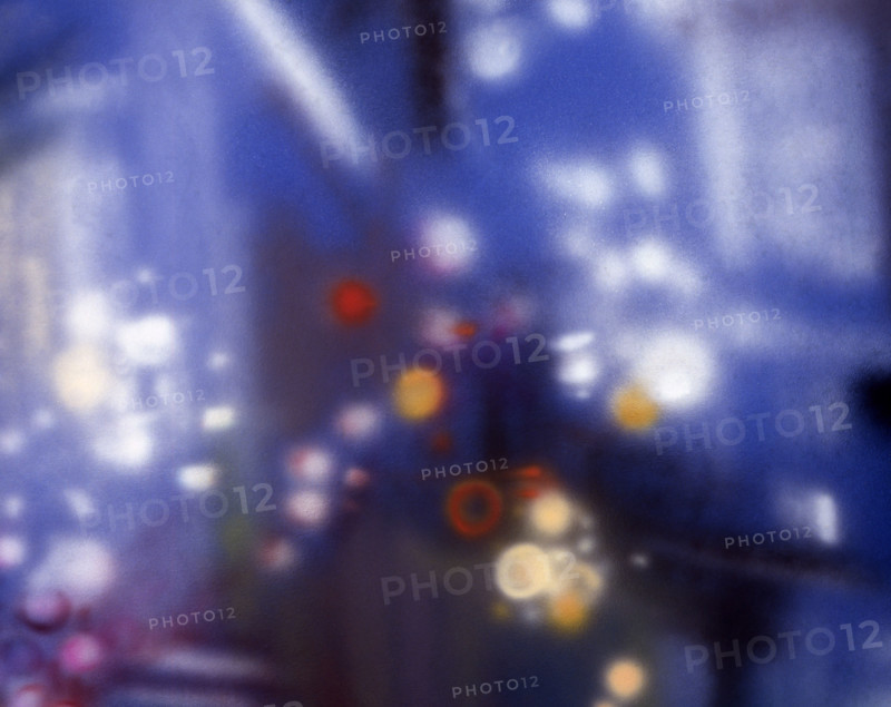 Painted backdrop. Night lights effects