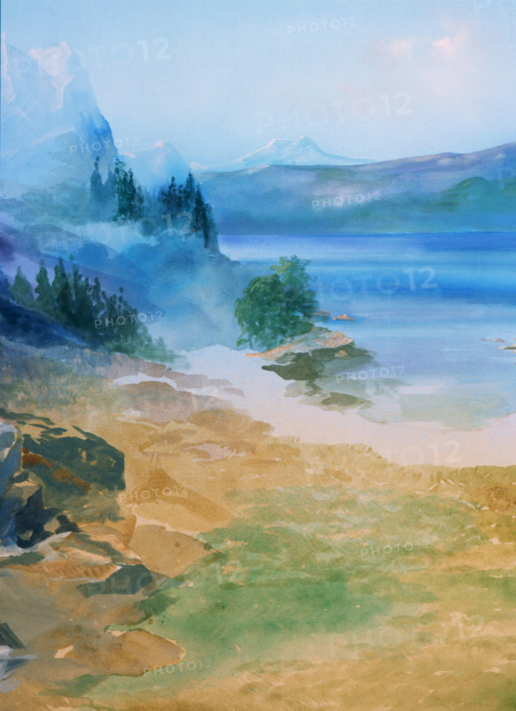 Bâche peinte. Paysage
