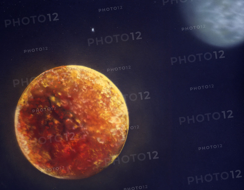 Planets. Painted canvas tarp