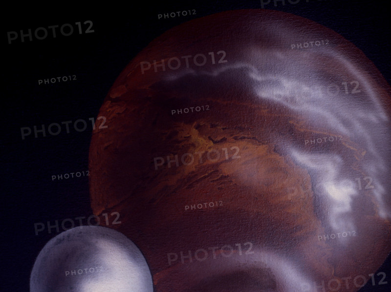 Planets. Painted canvas tarp
