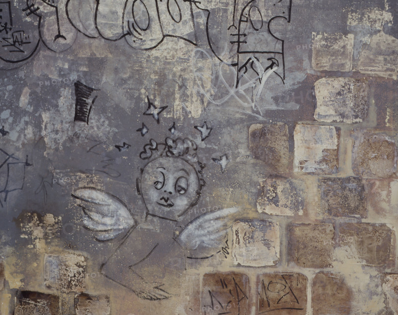Bâche peinte. Graffiti