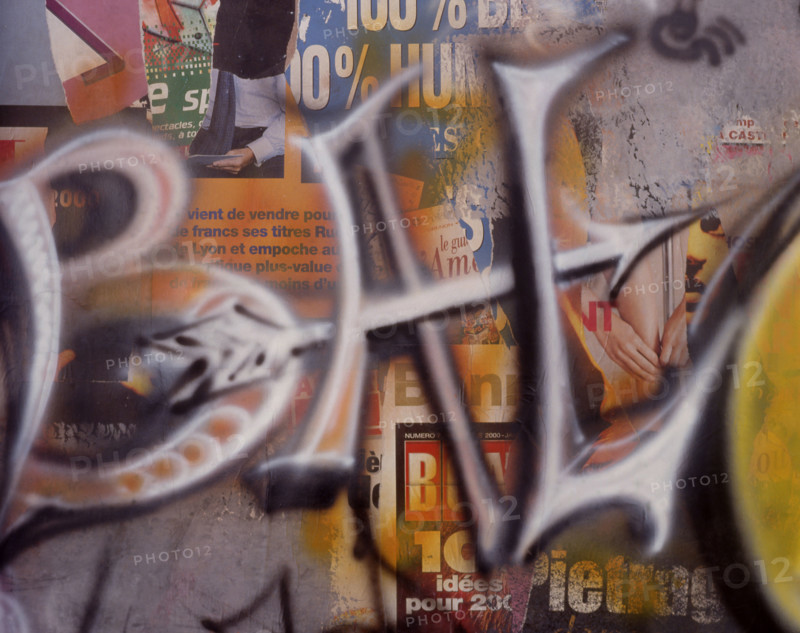 Painted canvas tarp. Graffiti