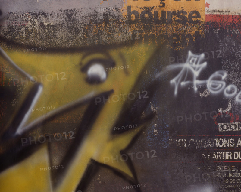 Painted canvas tarp. Graffiti