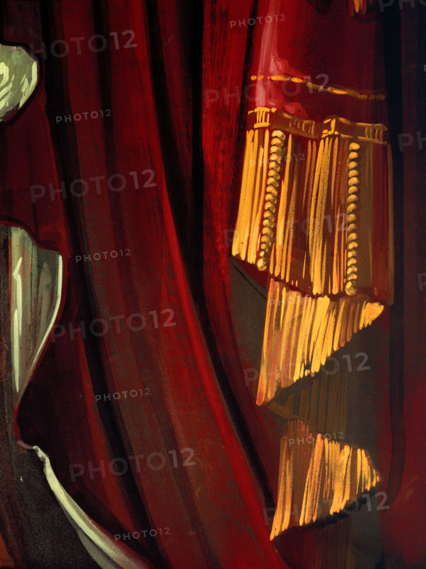Painted backdrop. Stage curtain