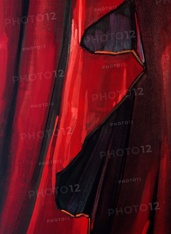 Painted backdrop. Stage curtain