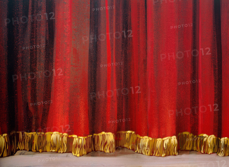 Painted backdrop. Stage curtain